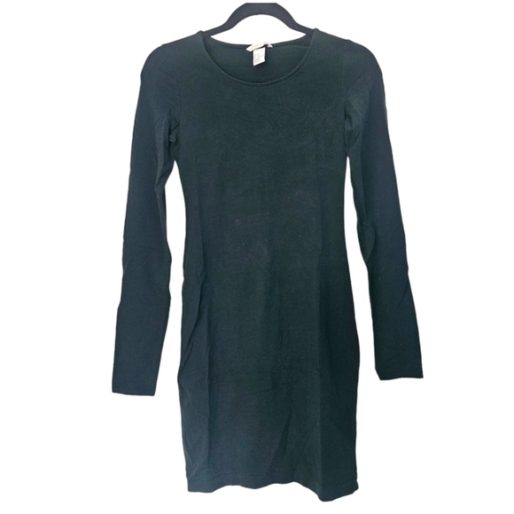 H&M Green Bodycon Dress Cotton Blend XS - Picture 1 of 5